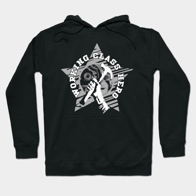 Working Class Hero Emblem Hoodie by jazzworldquest